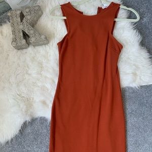 Rust orange bodycon dress